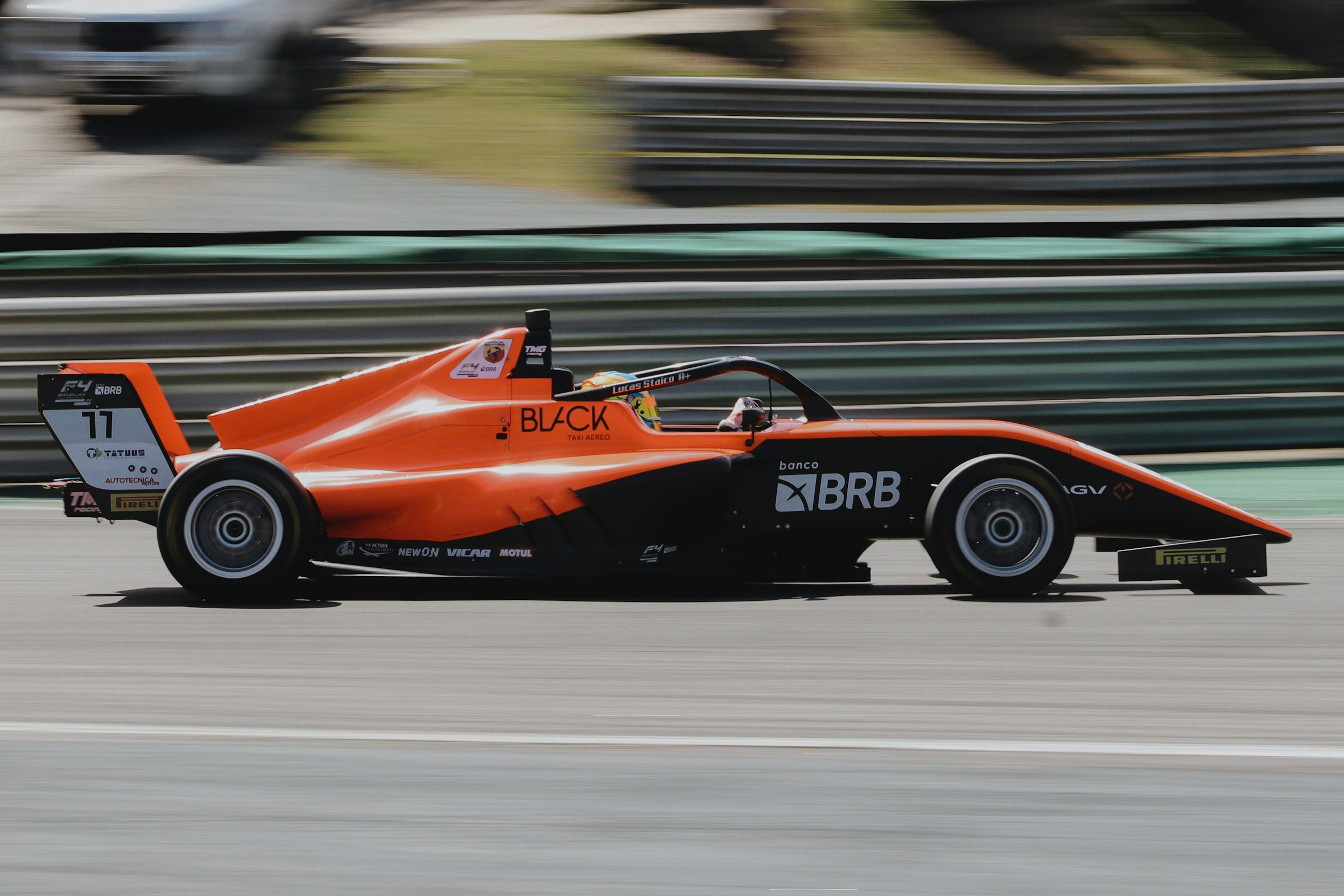 Formula 4 single seater at speed